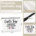 6 PCS Girls Trip Gifts Favors 2026 Girls Weekend Gifts for Women Bestie Gifts Friend Gifts Girls Trip Favors for Her Sister Niece Friendship Holiday Vacation Makeup Bag Weekend Bags for Women