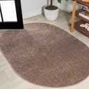 JONATHAN Y Haze Solid Low-Pile Brown 4x6 Oval Indoor Area Rug, Coastal,Bohemian,Minimalist,Classic, Easy-Cleaning for Living Room,Bedroom,Kitchen,Pet Friendly,Non-Shedding (SEU100J-4OV)