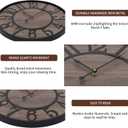 LEIKE Large Wall Clock,Non Ticking Silent,Battery Operated Big Round Modern Wood Wall Clocks for Living Room, Bedroom,Dinning Room,Farmhouse,Office, Retro Home Decor-20 Inch/50CM-Black-Arabic Number