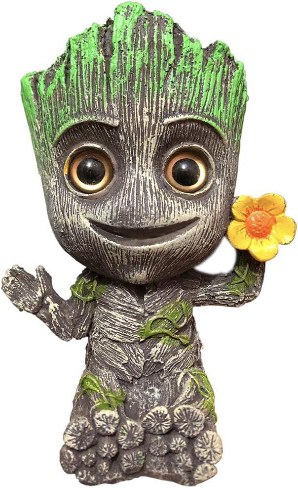 SLOCME Aquarium Groot Air Bubbler Decorations - Oxygen Pump Resin Crafts for Aquarium Fish Tank Decorations,with Air Bubbler Stone for Aquarium