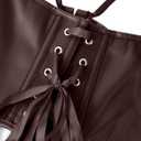 Avanova Women Leather Halter Corset Bustier Tops Sexy Going Out Crop Tank Tops (XS)