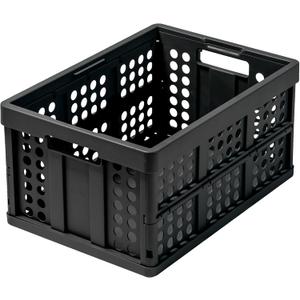 Clax Crate | Folding Box | bBasket | 48 qt (12 gal) | Black