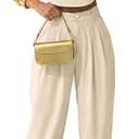 kaimimei 2 Piece Sets for Women Casual Crop Tops and Palazzo Pants (Beige, S)