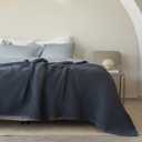 Premium Waffle Throw Blanket Queen XL Size Anthracite - Luxury, Pure 100% Turkish Cotton, Light & Airy Waffle All-Season Quilt - Decorative Bedspread (Anthracite, Queen XL 95" x 102" Inch)