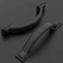 Amerdeco 10 Pack Matte Black Cabinet Pulls 3 Inch(76mm) Hole Centers, Handles for Kitchen Cabinet Hardware, Arch Cabinet Handles for Bathroom Dresser Drawer Handles ZH0016