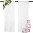 DUOBAO White Chiffon Backdrop Curtains 120 Inches Long 2 Panels 29''x120'' Photography Backdrop Drapes White Polyester