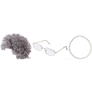 Old Lady Costume 4 Pcs