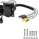 BESULEN RV 4-Way Flat to 7-Way Blade and 4-Way Flat Female End Trailer Wiring Adapter Connector Kit, Trailer Wiring Harness Light Plug Adapter, Universal for RV Trailers Caravans