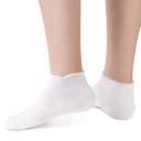 Women's Ankle Cotton Socks - Low Cut Athletic Running Soft Thin No Show White Socks With Tab 6 Pairs (9-11)