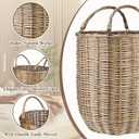 Boao Set of 2 Large Rattan Storage Basket - Round Handwoven Wicker Blanket Organization Baskets with Handles for Home Planter Decor, Laundry Hamper
