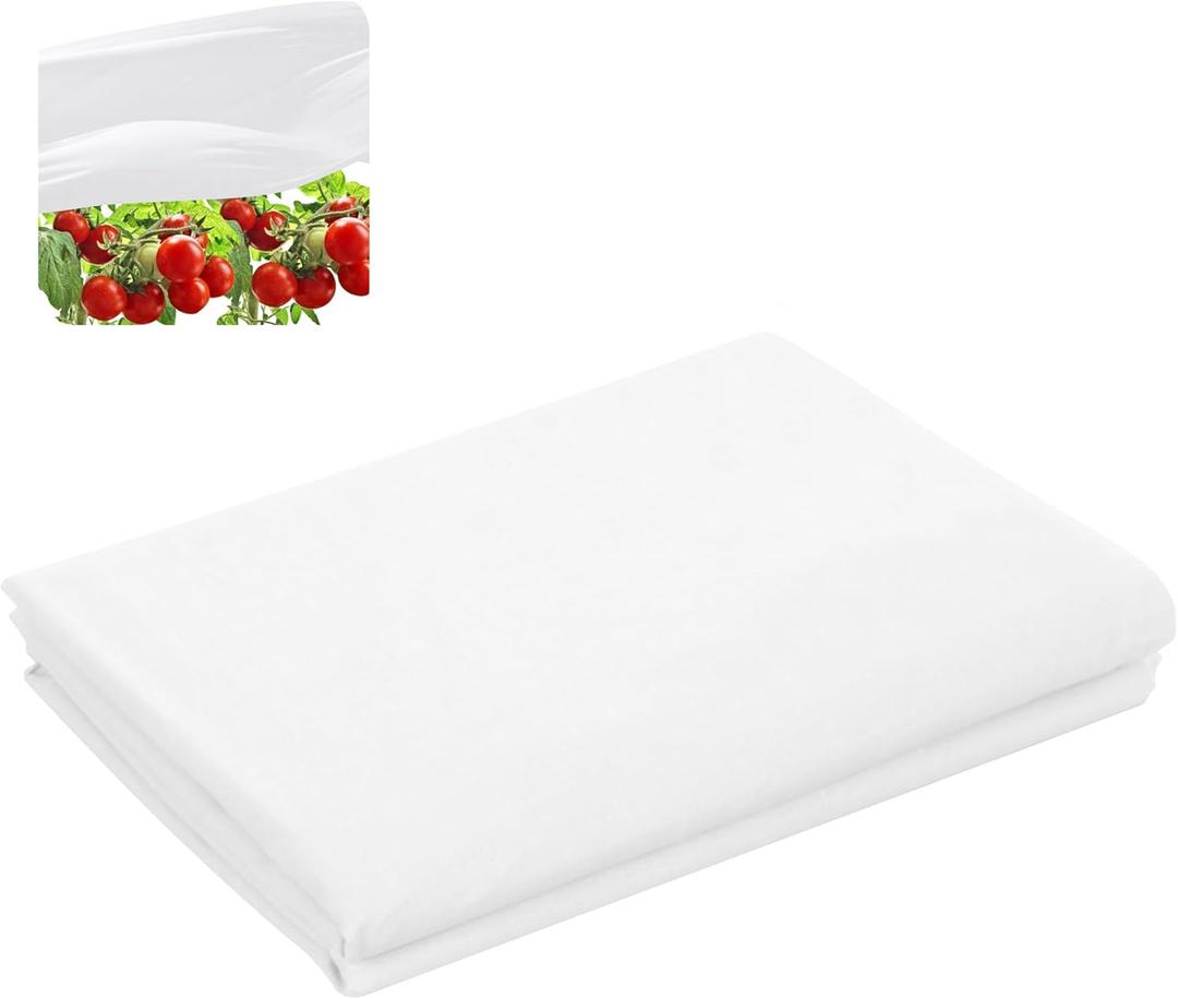 DECOHS 15 x 10 Ft Plant Sun Protection Cloth, Garden Plant Shade Cloth, Non-Woven White Light Refraction Sunshade Cloth for Protecting Plants Vegetable Rows from Direct Sunlight