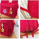 Corduroy Star Backpack Cute Y2k Preppy Backpack Aesthetic College Laptop Backpack Y2k Accessories for Women (Black)