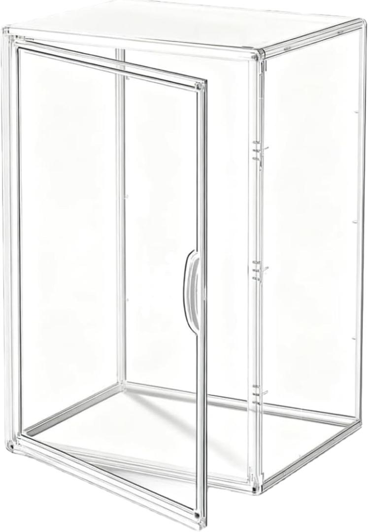 Jumbo Vertical Acrylic Display Case - Extra Tall 19.6" Cabinet for Oversized Figures, Magnetic Door & Stackable Dustproof Showcase for Statues, Plush Art Dolls (Extra Large 14.5"x11.5"x19.6")