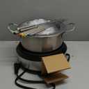 Nostalgia 8-Cup Electric Fondue Pot Set for Cheese & Chocolate - 8 Color-Coded Forks, Temperature Control - Kitchen Gadgets and Appliances for Hors d'Oeuvres and More - Stainless Steel