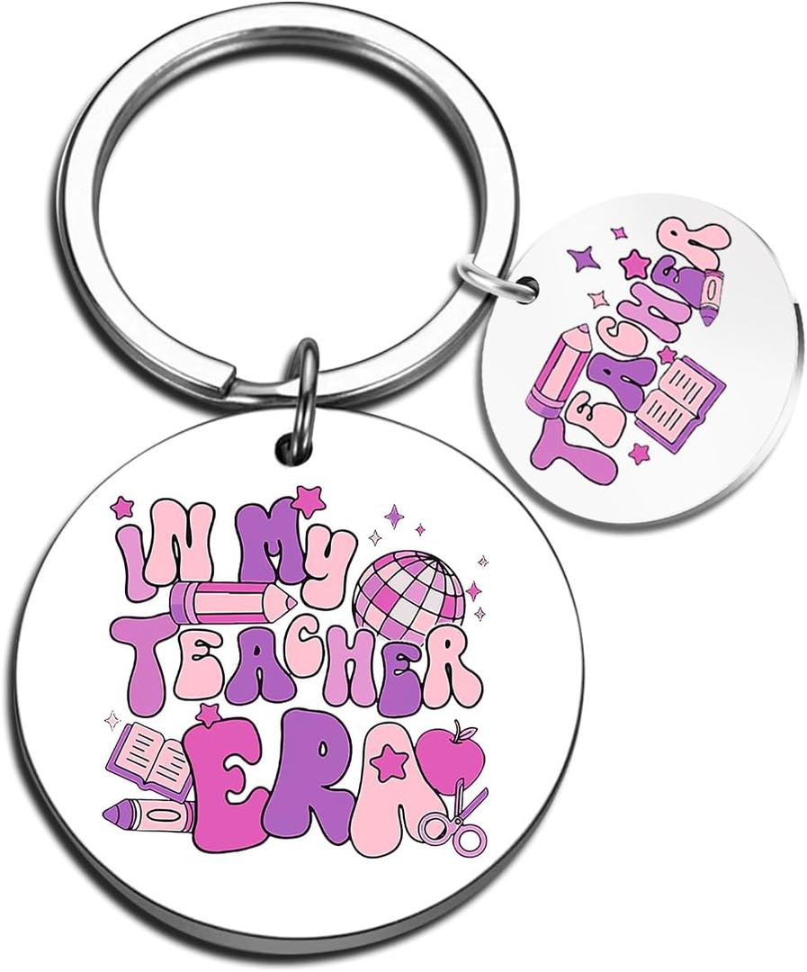 Teacher Appreciation Gifts For Women Teacher Gifts For Teachers Funny appreciation Gift Keychain Gift From Student Back To School Easter Teachers Day Presents Christmas Keyring, Pack of 2