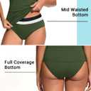 Daci Bandeau Tankini Swimsuits for Women - Two Piece Ruched Tummy Control Bathing Suit Strapless Swimwear with Bottom (Green, S)