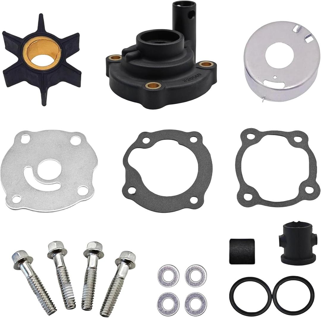 395270 Water Pump Impeller Kit for Johnson Evinrude 14 25 28 HP Outboard Engines Gearcase Repair 395271 18-3383 12060