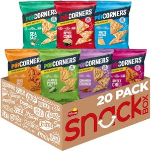 PopCorners Popped Corn Chips, 7 Flavor Variety Snack Pack, 1 oz Bags, (20 Pack), Gluten Free, No Artificial Colors, No Artificial Flavors (EXP 11/01/26)