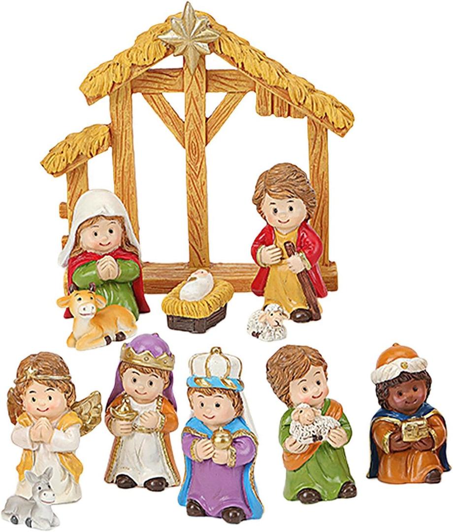 Christmas Nativity Set, Holy Family Table Ornaments, Nativity Scene Figurines, 12 Piece Nativity Set, Religious Christmas Decor, Catholic Nativity Figures, Countertop Christmas Scene