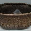 CXWXC Rear Bike Basket - Handmade Rattan Bicycle Rear Basket with Waterproof Cover - Large Capacity Bike Basket for Beach Cruiser