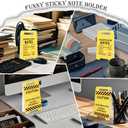 White Elephant Christmas Gifts- Caution Overstimulated Desk Sign, Funny Sticky Note Holder for Office Dcor, Stress Relief Office Prank Gift for Boss and Coworkers (combination2)