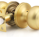 Probrico Gold Door Knob, Brass Door Knobs, Gold Door Handle Interior for Closet, Keyless Passage Door Handle, 1 Pack