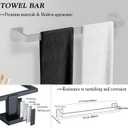 BOZWELL 5 Piece Brushed Nickel Stainless Steel Towel Bar Set, 23.6 inch Square Bathroom Hardware Accessories Set,Wall Mounted Towel Racks for Bathroom with TP