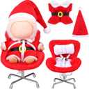 17 cm Christmas Doll Clothes with Seat, Cute and Functional Xmas Outfit with Accessories for Doll Fans and Collectors, Christmas Car Desk Office Decor(Red,Santa Claus)