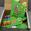 Dinosaur Activity Wall Busy Board, 12 in 1 Sensory Wall Panel for Kids, Wooden Montessori Toys, Toddler Learning Activity Center for Playroom, Daycare, Classroom, Sensory Panel for Autism (Green)