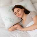 King Size Rayon Derived from Bamboo Pillow for Sleeping, Cooling Shredded Memory Foam Bed Pillows Set  Back, Stomach, Side Sleeper, Removable Cover, Adjustable Firmness, King (Pack of 1)