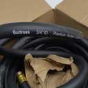 Guitree 3/4"ID Heavy Duty Rubber Garden Hose - 200psi Working, 1000psi Burst - Hot/Cold Water - Five-Layered Braiding for Durability - Versatile for Gardening, Agriculture, Construction(Black)