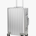 20-inch Aluminum Carry-On Suitcase: Silver - Full Metal Shell - Crush-Resistant & Burst-Proof, TSA Lock & Spinner Wheels for Business Travel - Men Women