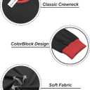 DOLNINE Womens-Plus-Size-Sweatshirts Color Block Long Sleeve Tops Fall Casual Crewneck Shirts Trendy Loose Fit Tunics XL-5XL (Black, XL)