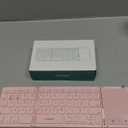 seenda Foldable Bluetooth Keyboard for Travel, Tri-Folding Wireless Rechargeable Multi-Device Portable Keyboard with Touchpad, for Laptop iPad Tablet PC Smartphone Windows iOS Android, Pink