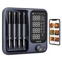 Wireless Meat Thermometer with APP Control4 Probes Meat Thermometer Digital, Unlimited Range WiFi & Bluetooth Meat Thermometerfor for Rotisserie, Grill, Oven, Smoker, BBQ, Air Fryer