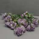 Zeyune 16 Bunches 12 Inch Artificial Mini Rose Bouquet 160 Heads Bridal Flower Bouquets Fake Silk Rose Bulk for Valentine's Day Wedding Bridal Shower Home Office Garden(Purple and Light Purple)