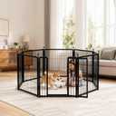 Dog Playpen Indoors/Outdoor, 24 inch 8 Panels Dog Play Pen for Small Dogs, Rustproof Metal Pet Fence for RV Camping/Yard/Garden