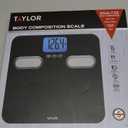 Taylor Men's Body Composition Bathroom Scale for Body Weight - 400 lb Capacity, Blue Backlight Display, 10-User Profiles, Body Composition Analysis, Fits Up to Size 12 Shoe, Black