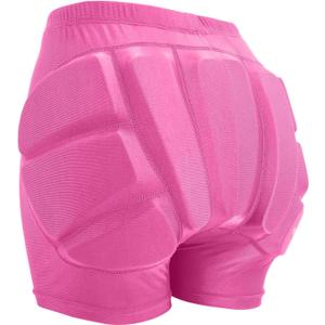 Kids Butt Pad Shorts, Child Hip Protection Pads,Tailbone Protective Padded Short Pants for Snowboarding Hockey Roller Skating (X-Small, Pink)