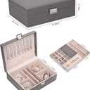 Storage and Organizer Jewelry box Jewelry Storage Box Travel Jewelry Organizer Cases craft containers for organizing/GRAY