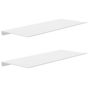 MKO 12" Floating Shelves for Wall, Small Metal Wall Mounted Shelf for Bathroom, Bedroom, Living Room, Kitchen, Little Hanging Shelves for Books/Storage/Room Decor 2 Packs, White