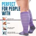 Doctor's Select 3 Pairs Plus Size Compression Socks Wide Calf | 20-30 mmHg Compression Socks for Women Wide Calf 4XL