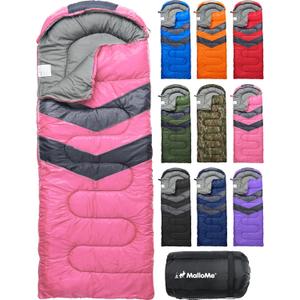 MalloMe Sleeping Bags for Adults Cold Weather & Warm - Backpacking Camping Sleeping Bag for Kids 10-12, Girls, Boys - Lightweight Compact Camping Essentials Gear Accessories Hiking Sleep Must Haves