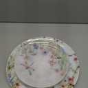 bUCLA 24-Piece Floral Plastic Plates - Cosmos Print Disposable - Include 12 Each (10.25 inch Dinner & 7.5 inch Dessert) Plates for Catering, Party, Spring Gatherings