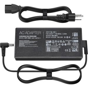 ASUS 180W AC Adapter Charger for ROG Zephyrus G14 G15 GA502 GA401, TUF Gaming A15-FA506 A17-FA706, Zenbook Pro14 - 20V 9A, 6.0x3.7mm, ADP-180TB H