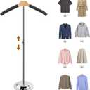 Adjustable Shirt Display Stand, 20-35 Inch Height Tshirt Display Stand for Vendors, T Shirt Mannequin Display Shirt, Jacket, Coat at Clothing Vendor Events, Trade Fairs, Trade Shows(Black) (1Pcs)