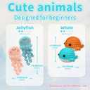 YAMAXIN Crochet Set for Beginners, for Complete Adults, Animal Crochet Hook Set for Beginners, Crochet Knitting Set with Video (8pcs Jellyfish, Chicks, Frogs, Penguins, Whales,Bees) (A5)