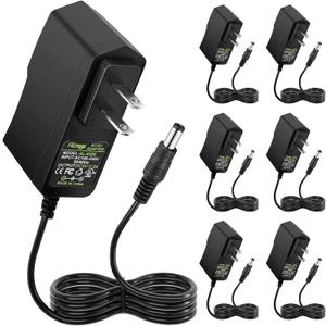 Facmogu 5V 2A 10W DC Power Supply Adapter (6 Pack), Wall Plug Power Converter AC 100V-240V to DC 5 Volt 2Amp Compatible with 5.5x2.5mm and 5.5x2.1mm Socket for CCTV Cameras, Routers, LED Lights