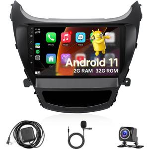 2+32GB Car Radio Stereo for Hyundai Elantra 2014 2015 2016 with CarPlay Android Auto, KuTaiTai 9" IPS Touch Screen for Hyundai Elantra Head Unit Radio with GPS/BT/WiFi/FM/SWC/Hi-Fi/MIC/Backup Camera