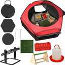 Brooder Box for Chick Starter Kit - 2026 Upgrade Dual Door Chicken Brooder Pen/Playpen/Tent with 10*10 in Brooder Heating Plate,Nesting Pad,Chicks FeederWaterer,Chick Perch Up to 15 Chicks,Duck,Quail
